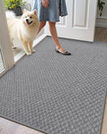 Color&Geometry Large Front Door Mat Indoor Entrance Non Slip Rubber Backed, 36"x56" Indoor Door Mats for Entryway, Dirt Trapper Double Doormat, Washable, Dark Grey (Rolled-up NO Creases)