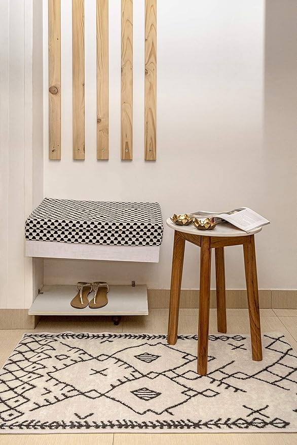 Furnish my Place Trellis Pattern Rug - 5 ft. x 8 ft, Peach, Bohemian Rug with Transitional Design
