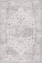 LUMI Washable 5x8 Area Rug for Living Room, Ultra Soft Vintage Rug with TPE Non Slip Backing, Stain Resistant, Low Profile Carpet High Traffic for Bedroom, Dining Room