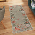 Lahome Floral Entryway Rug, 2x4 Washable Fall Kitchen Rug Ultra-Thin, Soft Non-Slip Door Mat Indoor Entrance Stain Resistant Boho Small Low-Pile Throw Carpet for Bathroom Bedroom, Brown