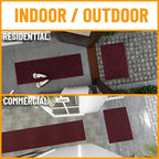 Ottomanson 2'7" x 8' Hallway Runner with Scraper Pile Extra Durable Non-Slip Rug Mat for Indoor & Outdoor Use - Ideal for Kitchen, Entryway, Patio & Garage - High-Traffic Carpet, Red