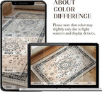 XWZO Runner Rug 2x10ft for Long Hallways, Washable Non-Slip Low Pile Area Rug with Rubber Backing, Spill Resistant Soft Vintage Floor Carpet for Kitchen Entryway Stair Landing Bedroom, Brown Beige