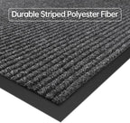 Front Door Mat, 3' x 10' Heavy Duty Indoor Outdoor Welcome Mat for Entryway, Commercial Entrance, Low Profile, Non-Slip, Durable Rubber Backing for Patio, Home