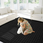CAMILSON Modern Black Non Slip Rug 8x10 Ultra Soft High Pile Area Rugs Non Skid Rubber Backing Durable & Easy to Clean Carpet for Living Room Bedroom Kids Room Indoor Use (8 x 10 Black)