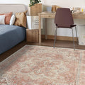 RUGGABLE Washable Area Rug – Kamran Rose Pink 5x7, Stain-Resistant, Non-Slip – Medium Machine Washable Rugs for Living Room, Bedroom, Hallway, Entryway & Office–with Cushioned Pad