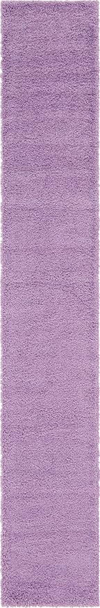 Unique Loom Solid Shag Collection Area Rug (2' 6" x 16' 5" Runner, Lilac)
