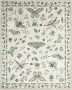 Lahome Insect Print 8x10 Area Rugs, Soft Washable Rugs 8x10 Living Room Rugs for Bedroom Dining Room, Ultra-Thin Modern Rug Stain Resistant Large Accent Carpet for Office Kids Nursery (8'x10',Beige)