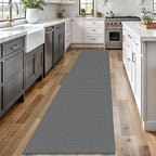 Braided Runner Rug 2x12 Ft Washable Runners for Hallways Non Slip Rubber Backed Kitchen Runners Cotton Extra Long Entryway Runner Indoor, Woven Carpet for Hall Entryway, Dark Grey/Grey