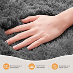 Zentavio Area Rugs for Living Room 6x9 Large Rugs for Bedroom Carpet Fluffy Fuzzy Soft Shag Aesthetic Plush High Pile Gray Throw Rug for Nursery Kids Room Dorm Marble Grey