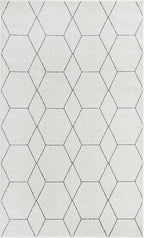 Unique Loom Trellis Frieze Collection Area Rug - Geometric (5' 1" x 8', Ivory/ Gray)