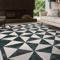 Rugshop Geometric Diamond Washable Non Slip Area Rug 5' x 7' Cream