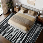 YIHOUSE 6×9 Ft Area Rugs for Living Room: Modern Abstract Black Grey and White Rug - Nonslip Washable Striped Rug for Bedroom Dining Room Office Playroom Nursery Home Decor