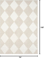 Abani Cream Area Rug for Living Room, Bedroom - Diamond Pattern - 6 x 9 - Durable & Easy to Clean