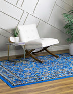 Unique Loom Sialk Hill Collection Area Rug - Washington (5' 3" x 8' Rectangle Dark Blue/Black)