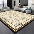 Medieval French Style Area Rugs 2x3ft, Off-White Botanical Leaf Pattern Rug, Low Pile Carpet, Washable & Non-Slip for Living Room, Bedroom, Dining Room, Dorm