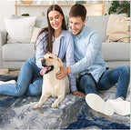 Washable Rug for Living Room: Abstract 8x10 Area Rugs for Bedroom Dining Room Low Pile Non-Slip - Stain Resistant Large Carpet Indoor - Modern Marble Blue Gold