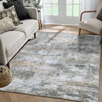 WILLSUN Washable Area Rugs, 4x6 Non-Slip Boho Large Area Rugs for Living Room, Bedroom, Machine Washable Vintage Rug, Indoor Floral Print Carpet for Home Decor, Kid & Pet Friendly Mat