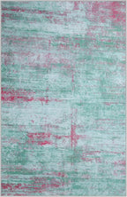 8x10 Abstract Area Rugs for Living Room, Modern Washable Indoor Rug for Bedroom, Thin Soft Large Non-Slip Carpet for Dining Room Home Office Farmhouse Decor - Abstract Green Red
