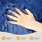 Zentavio Blue Rug Boys Rugs for Bedroom 4x6 Dark Blue Carpet Nursery Aesthetic Kids Playroom Navy Area Rugs for Teen Home Decor Fluffy Shag Bedside Floor Living Room Carpet