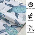 Tritard Coastal Sea Turtles Area Rugs Beach Themed Nautical Starfish Coral Accent Rugs Non-Slip Sea Marine Life Rugs Floor Carpet for Living Room Bedroom, Blue, 3x5 Feet