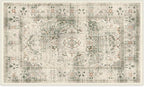 RUGGABLE Washable Vintage Area Rug – Sarrah Sage 3x5, Stain-Resistant, Non-Slip – Small Machine Washable Rugs for Living Room, Bedroom, Hallway, Entryway & Office–with Cushioned Pad