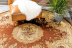 Unique Loom Versailles Collection Traditional Classic Floral Motif Area Rug (8' 0 x 8' 0 Round, Terracotta/ Ivory)