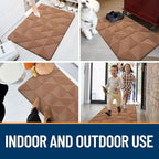 OLANLY Door Mats Indoor, Non-Slip, Absorbent, Dirt Resist, Entrance Washable Mat, Low-Profile Inside Entry Doormat for Entryway (71x47 inches, Brown)
