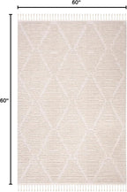 SAFAVIEH Marrakesh Collection Area Rug - 6'6" x 9', Beige, Moroccan Boho Tribal Tassel Design, Non-Shedding & Easy Care, Ideal for High Traffic Areas in Living Room, Bedroom (MRK517C)