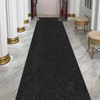 Ottomanson 2' x 11' Hallway Runner with Scraper Pile Extra Durable Non-Slip Rug Mat for Indoor & Outdoor Use - Ideal for Kitchen, Entryway, Patio & Garage - High-Traffic Carpet, Black