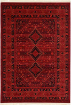 Unique Loom Tekke Collection Area Rug - Sheibani (7' 1" x 10' Rectangle, Red/ Black)