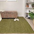 Alfa Rich 3x10 Green Washable Area Rugs for Living Room Hallway Kitchen Cotton Decor Solid Runner Rug