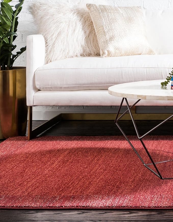 Rugs.com Angelica Collection Rug – 6' x 9' Terracotta Medium Rug Perfect for Bedrooms, Dining Rooms, Living Rooms