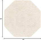 Unique Loom Solid Shag Collection Area Rug (4' Octagon, Snow White)