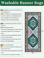 SERISSA Boho Washable Runner Rug, 2x6 Rug Runner Non-Slip Vintage Green White Hallway Kitchen Runner Rug Ultra Soft Print Distressed Floor Carpet Runner for Bedroom Bathroom Laundry Living Room