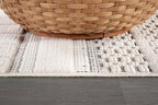 CAMILSON Modern Rug 9x12 Luxury Geometric Pattern Large Micro Loop Area Rugs Soft High-Low Pile Stain Resistant Easy to Clean Non-Shedding Durable Living Room Bedroom Indoor Carpet (White/Black)