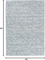 Dash and Albert Loggia Sky Wool Area Rug - 2' x 3' Sky Blue Solid Handwoven Accent Rug - Durable, Lightweight, Dining Room, Living Room, Bedroom - Premium Luxury Hotel Quality Soft Breathable