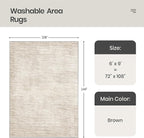 Valenrug Washable Rugs 6x9 - Non Slip 6x9 Area Rugs for Living Room, Stain Resistant Area Rugs for Bedroom, Foldable Machine Washable Area Rug(6'x9', Brown)