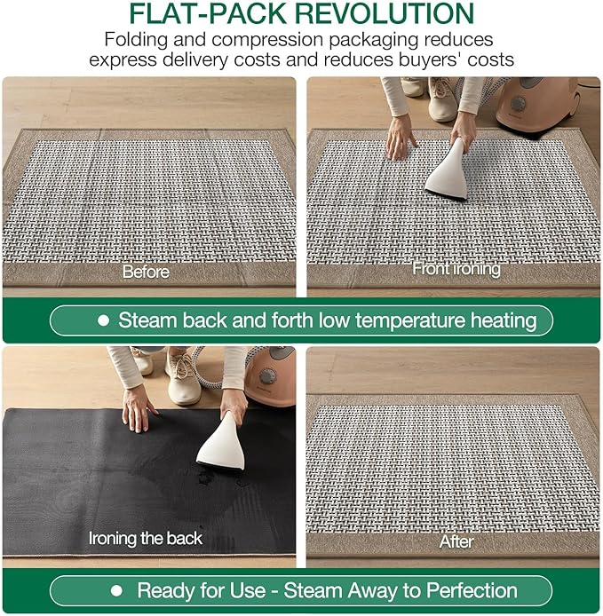 LUMI Inside Door Mat for Entry 24"x36", Absorbent, Dirt Trapper, Low Profile Thin, Non Slip Mats with Rubber Backing, Ideal for Indoor, High Traffic, Garage, Entrance, Classic Beige