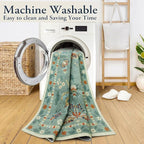 Lahome Insect Washable Rugs for Living Room, Soft 6x9 Area Rugs for Bedroom, Ultra-Thin Non Slip Green Area Rug Low Pile Stain Resistant Throw Carpet for Dining Room Office(6'x9',Green)