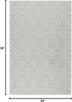 Dash and Albert Diamond Machine Washable Area Rug - 2' x 3' Platinum/White - Diamond Accent Rug - Anti-Slip Backing, Lightweight, Machine Washable, High Traffic Areas Kitchen, Mudroom, Laundry Room