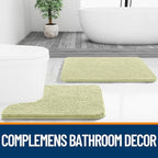 OLANLY Bathroom Rugs 24x16, Extra Soft Absorbent Chenille Bath Rugs, Rubber Backing Quick Dry, Machine Washable Bath Mats for Bathroom Floor, Tub and Shower, Home Decor Accessories, Vanilla