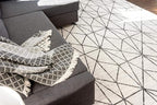 Rugs.com Lattice Trellis Collection Rug – 8' x 10' White Low-Pile Rug Perfect for Living Rooms, Large Dining Rooms, Open Floorplans