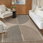 Easy Jute Indoor Outdoor 5x7 Rug, Washable Modern Rainbow Rugs for Living Room, Non-Slip Boho Farmhouse Bedroom Rug Neutral Abstract Floor Carpet for Patio Dining Room Nursery