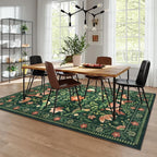 Moynesa Floral Bird 6x9 Green Area Rug for Living Room Bedroom Dining Room, Vintage Home Decorations for Modern Cottage Farmhouse Aesthetic Open Areas,Comfort Floor Protection Non-Slip Washable