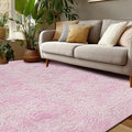 Andency 8x10 Area Rugs for Living Room, Non-Slip Fluffy Soft Large Shag Bedroom Carpet, Tie-Dyed White Pink Big Indoor Thick Nursery Rug for Kids Dorm Home Decor Aesthetic