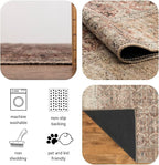 Keen Home Design 8x10 Rug - Machine Washable Area Rug with Non-Slip Backing, Ideal for Living Room, Dining Room, Bedroom - Vintage, Easy Clean, Durable, Low Pile - (8' x 10')