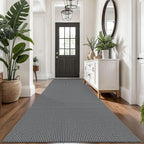 KOZYFLY Extra Long Runners for Hallways 3x14 ft Washable Kitchen Runner Non Slip Rubber Backed Hallway Rug Cotton Entryway Runner Rug Floor Carpet for Indoor Hall, Kitchen, Stair, Grey/Dark Grey