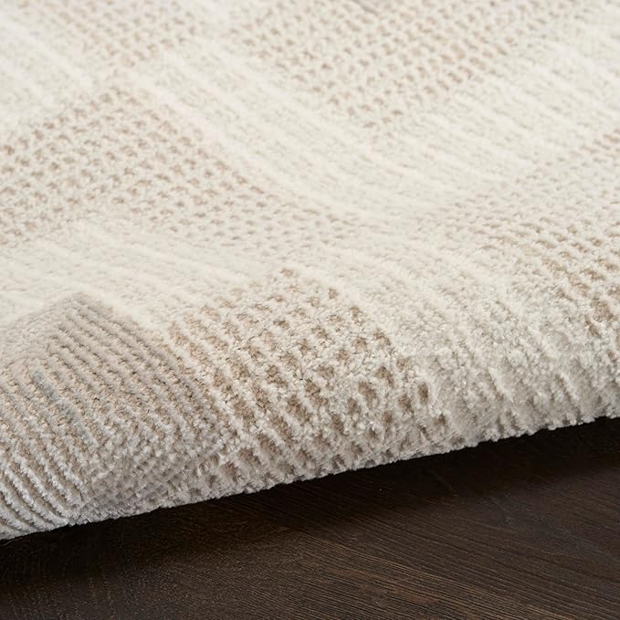 Nourison Home Nordic Ivory Beige 4' x 6' Area Rug - Easy Clean, Non Shedding, Bed Room, Living Room, Dining Room, Kitchen (4' x 6')