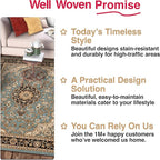 Well Woven Barclay Collection Medallion Kashan Light Blue 6x9 Area Rug - for Living Room, Bedroom, and Dining Room