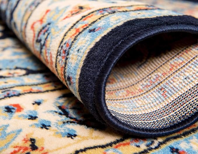 Unique Loom Sialk Hill Collection Area Rug - Washington (2' 2" x 3' 1" Rectangle Navy Blue/Cream)